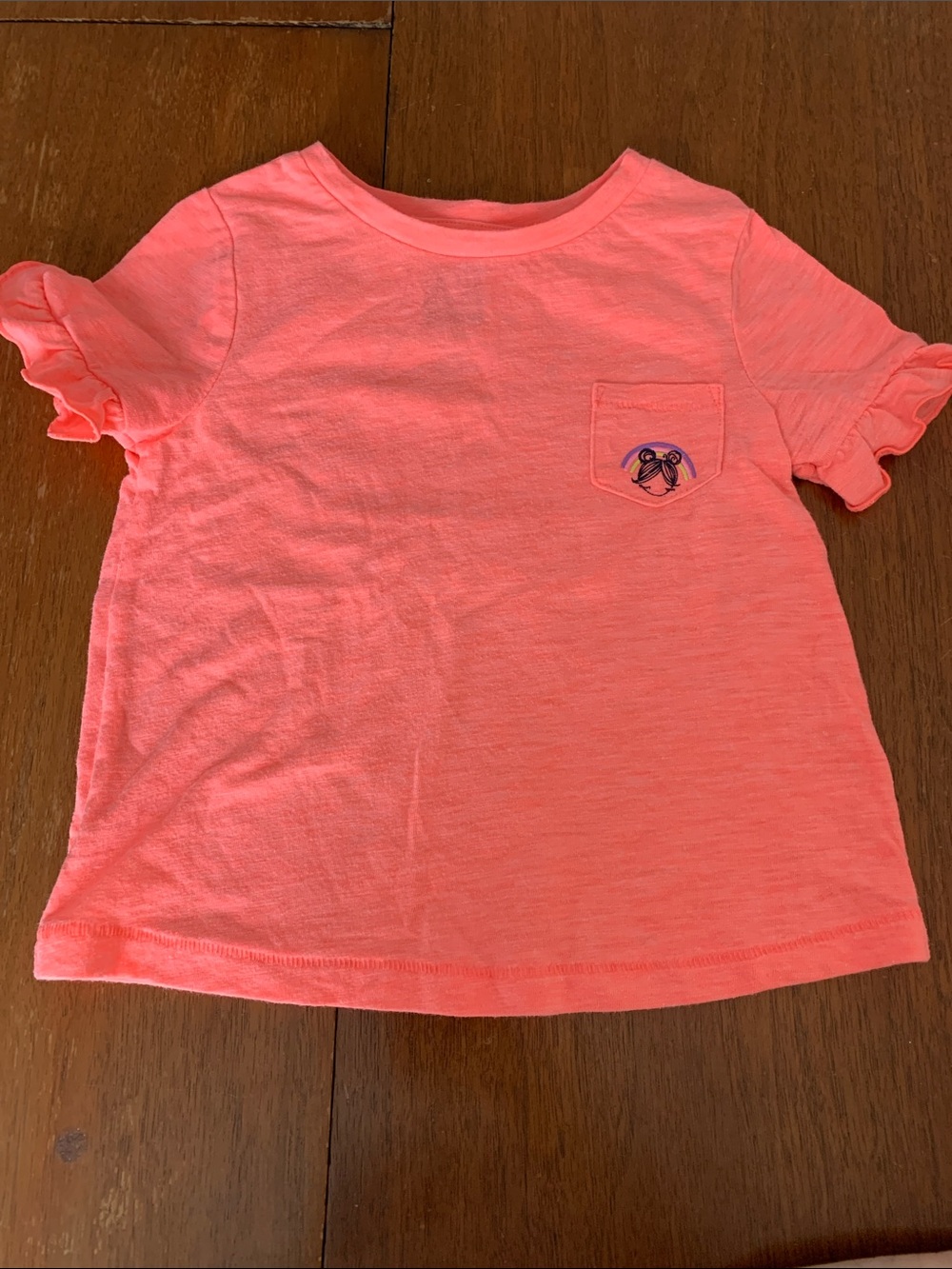 🍊5/$25 GAP Neon Coral Short Sleeve Tee with Pocket size 2T